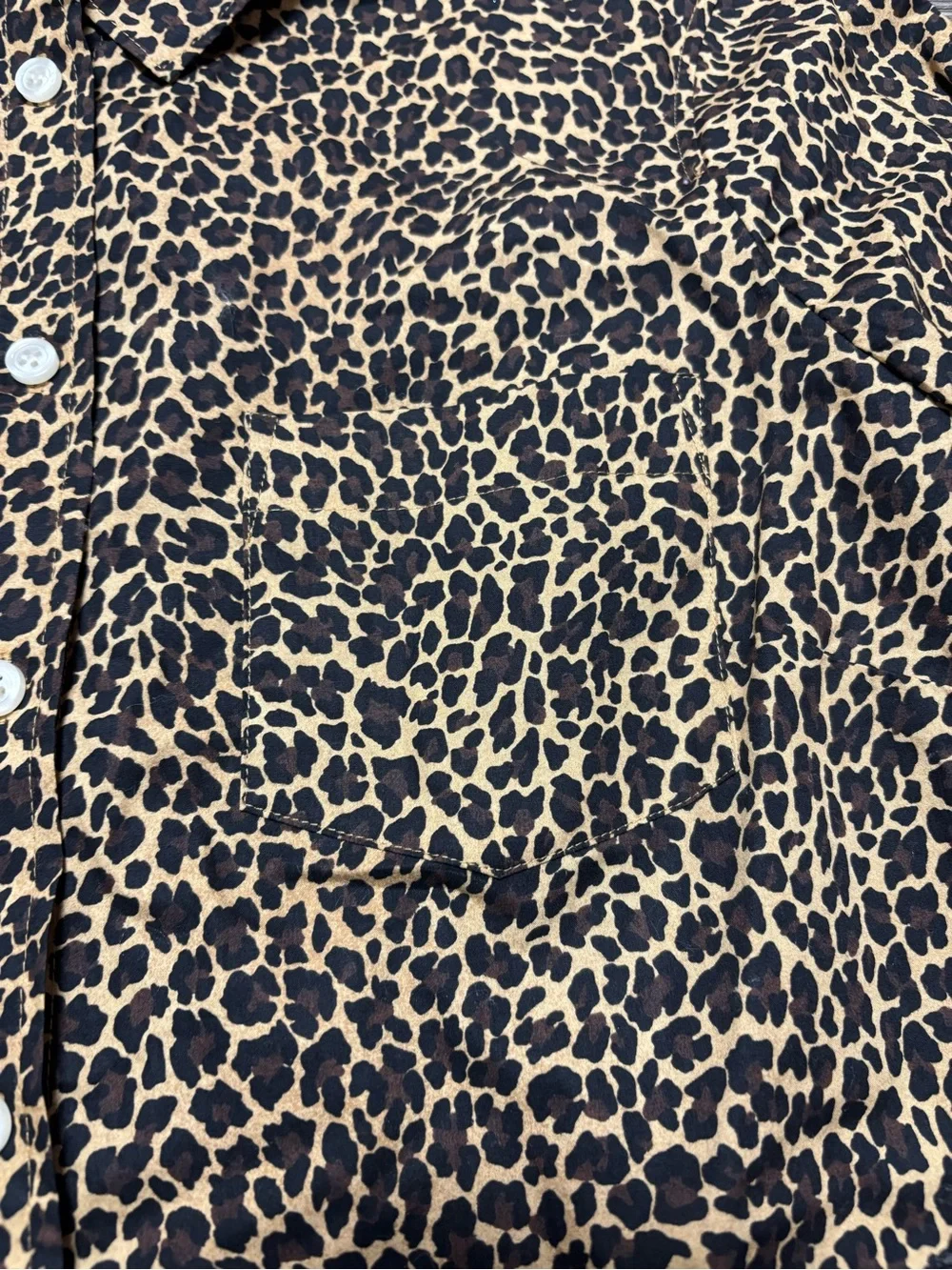 J. Crew Women’s Leopard Print Button-Down Shirt - Brown/Black